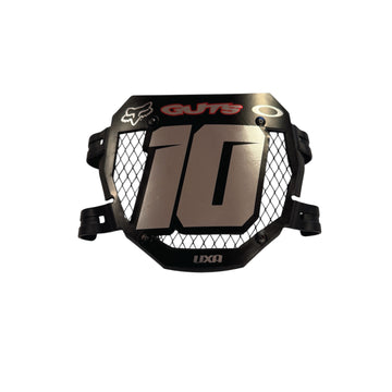 UXA Surron-E Ride Pro 'X5' Vented Number Plate with Custom Graphic Installed