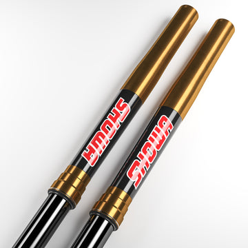 SHOWA Black-Red-White Fork Graphic Set